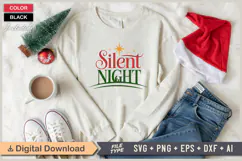 Silent Night SVG | Christmas SVG | Holiday SVG | Xmas SVG Product Image 1