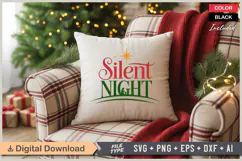 Silent Night SVG | Christmas SVG | Holiday SVG | Xmas SVG Product Image 4