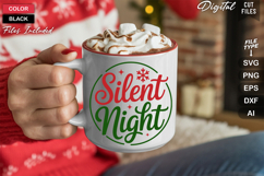 Silent Night SVG | Christmas Round Sign SVG | Xmas SVG Product Image 5