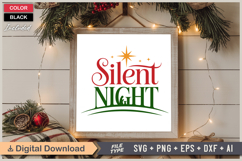 Silent Night SVG | Christmas SVG | Holiday SVG | Xmas SVG Product Image 6