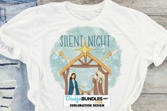 Christmas Sublimation| Silent Night Nativity PNG Product Image 1
