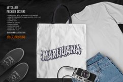 Marijuana lettering words smoke effect silhouette svg Product Image 2