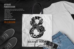Artistic number 8 monogram with floral botanicals ornament Product Image 4