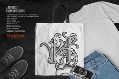 Flourish vintage lettering H monogram logo elegance monochro Product Image 2
