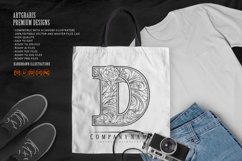 Classic flourish lettering D monogram logo outline Product Image 2