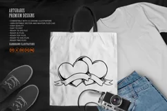 Clipart Love heart couple with vintage ribbon Product Image 2