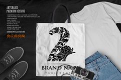 Elegant monogram lettering number 2 royalty floral ornament Product Image 2