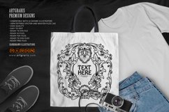 Ornate frame label vintage flourish ornament monochrome Product Image 2