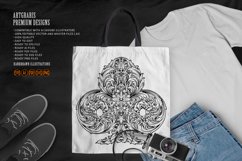 Vintage elegance engraved club symbol playing cards outline Product Image 4
