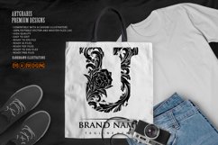 Chic charm classic U typeface illustration monochrome Product Image 2