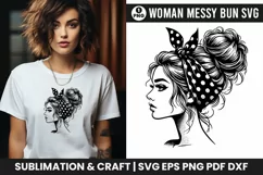 Woman Messy Bun Sublimation t-shirt