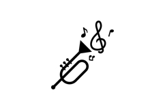 Silhouette music instrument with notes graphic Product Image 1