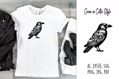 Crow,  celtic,  style,  svg,  folk design, silhouette, laser cut, paper cut,  sublimation,  t-shirt design, mug design, tumbler design, pillow design,  can  glass,  stamp,  stencil,  bird, craft, jpg, svg, pdf, ai, vector, png, tattoo, logo design, natura