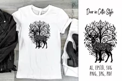 Deer,  celtic,  style,  svg,  folk design, silhouette, laser cut, paper cut,  sublimation,  t-shirt design, mug design, tumbler design, pillow design,  can  glass,  stamp,  stencil,  pet, craft, jpg, svg, pdf, ai, vector, png, tattoo, logo design, natural