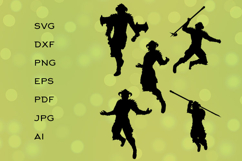 Silhouette of Fantasy Warrior in Horned Spiked Armor Product Image 1