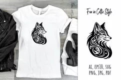 Fox,  celtic,  style,  svg,  folk design, silhouette, laser cut, paper cut,  sublimation,  t-shirt design, mug design, tumbler design, pillow design,  can  glass,  stamp,  stencil,  pet, craft, jpg, svg, pdf, ai, vector, png, tattoo, logo design, natural