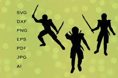 Silhouette of Warrior Holding Sword Product Image 1