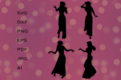 Silhouette of Woman in Flowing Dress Product Image 1