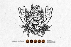 Groovy hilarious funky cannabis bud silhouette Product Image 3