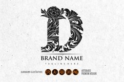 Timeless charm beauty D letter logo monochrome Product Image 5