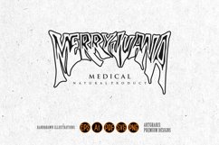 Marijuana word lettering typography monochrome Product Image 1