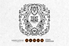 Ornate frame label vintage flourish ornament monochrome Product Image 3
