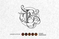 Classic flourish letter E monogram elegant logo monochrome Product Image 3