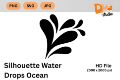 Silhouette Water Drops Ocean - Inspired Graphic Elements Product Image 1