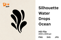 Silhouette Water Drops Ocean - Inspired Graphic Elements Product Image 1