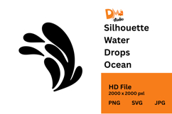 Silhouette Water Drops Ocean - Inspired Graphic Elements Product Image 1