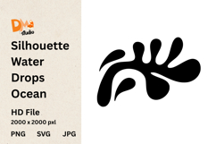 Silhouette Water Drops Ocean - Inspired Graphic Elements Product Image 1
