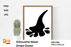 Silhouette Water Drops Ocean - Inspired Graphic Elements Product Image 1