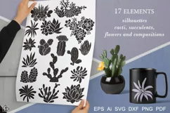Silhouettes of cacti and succulents Product Image 1