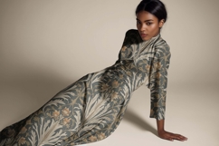 Evening Satin Maxi Dress Mockup, Seamless Pattern Preview Product Image 5