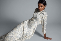 Evening Satin Maxi Dress Mockup, Seamless Pattern Preview Product Image 3