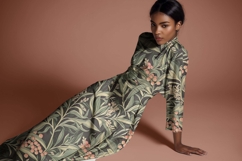 Evening Satin Maxi Dress Mockup, Seamless Pattern Preview Product Image 6