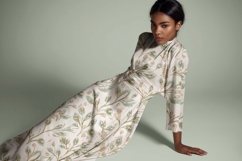Evening Satin Maxi Dress Mockup, Seamless Pattern Preview Product Image 7