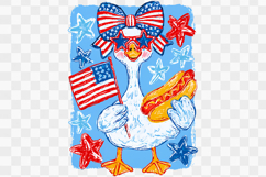 Silly Goose Hotdog Kids 4th of July PNG Product Image 1