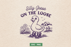 Silly Goose On The Loose SVG - Funny Goose in Boots PNG Product Image 1
