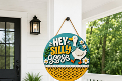 Silly Goose Door Hanger SVG | Laser Cut Goose Porch Sign Product Image 4