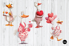 Valentine Goose PNG, Cute Lovely Goose PNG, Duck Valentines Product Image 1