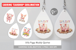 Silly Piggy Muddy Quotes Earring Product Image 1