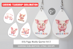 Silly Piggy Muddy Quotes Earring Product Image 1