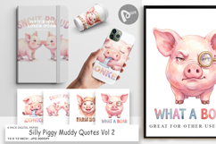Silly Piggy Muddy Quotes Digital Paper Product Image 1