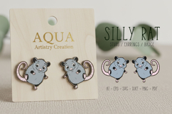 Whimsical Silly Rat Studs, Earring, Laser Cut SVG Product Image 1