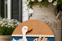 Hello Silly Goose SVG | Goose Door Sign Laser Cut File Product Image 2