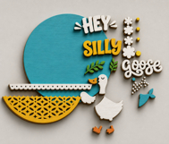 Silly Goose Door Hanger SVG | Laser Cut Goose Porch Sign Product Image 2