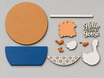 Hello Silly Goose SVG | Goose Door Sign Laser Cut File Product Image 6