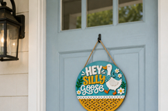 Silly Goose Door Hanger SVG | Laser Cut Goose Porch Sign Product Image 7