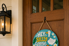 Silly Goose Door Hanger SVG | Laser Cut Goose Porch Sign Product Image 8